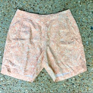 Tommy Bahama 100% Silk Floral Orange Shorts Size 6